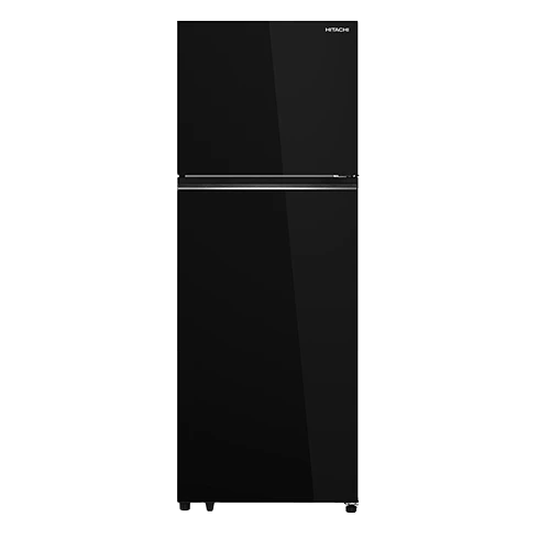Hitachi Top Mount Refrigerator HRTN6443SGBKIQ- 15 ft Capacity - Efficient Inverter Compressor - Selectable Zone - Dual Sense Surround Cooling - Triple Power Filter - Glass Black