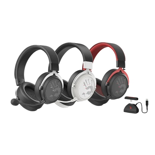 Bloody MR590 Gaming Wireless Headset - Multi-Connectivity Options - 50mm M.O.C.I. Hybrid Diaphragm - 3D Precision Sound - Extreme Low Latency Gaming - Dual-Mic ENC Noise Cancelling