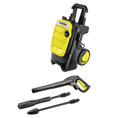 Karcher Compact Pressure Washer K5C-145BAR - Vario Power & Dirt Blaster Nozzles - Integrated Detergent Suction System - Yellow / Black