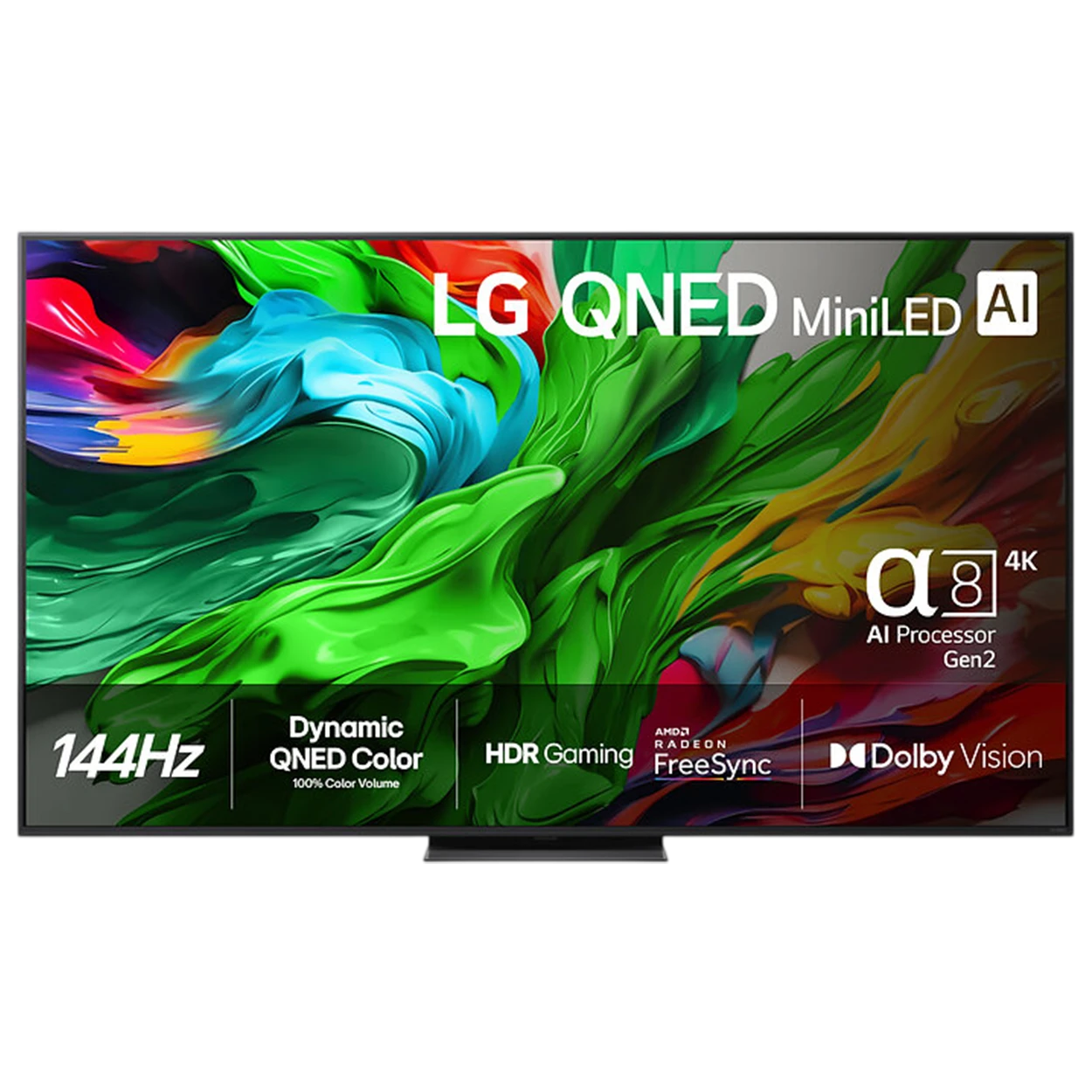 LG QNED evo AI QNED86 MiniLED Smart TV 65QNED86A6A - 65 Inch Size - Dynamic QNED Color - Precision Dimming - Alpha 8 AI Processor Gen2 - 120Hz Native & 144Hz VRR Gaming - webOS 25 Smart Platform - AI Magic Remote - Black