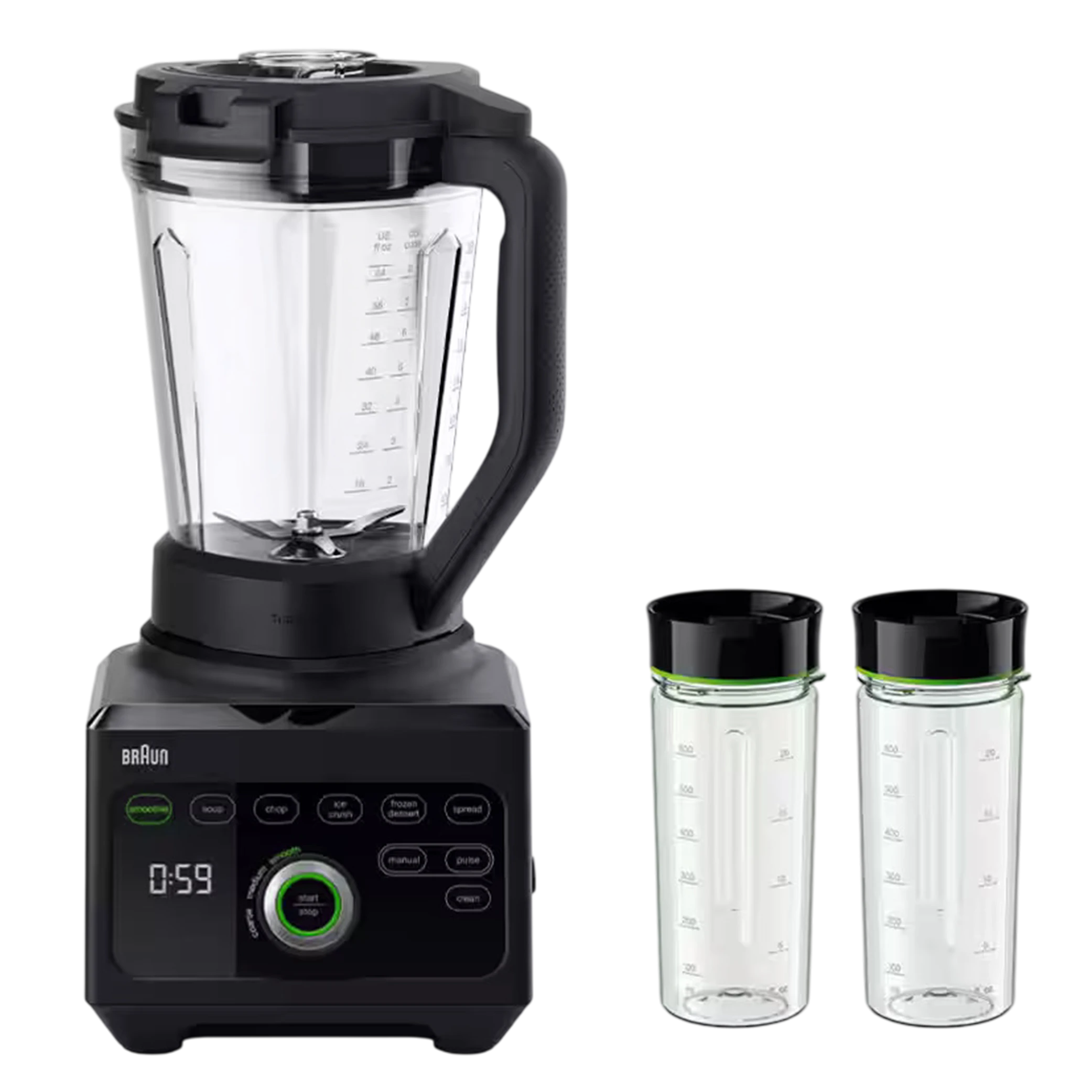 Braun Power Blend 9 Jug Blender JB9042BK 1600W - 10 Speeds + Pulse - TriAction Technology - PrecisionEdge Blade - Clean Program - Black