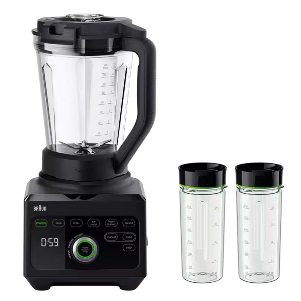 Braun Power Blend 9 Jug Blender JB9042BK 1600W - 10 Speeds + Pulse - TriAction Technology - PrecisionEdge Blade - Clean Program - Black