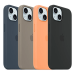 Apple iPhone 15 Silicone Case - Protective Back Cover - Built-in MagSafe Magnets - Soft-touch Silicone with Microfiber Lining