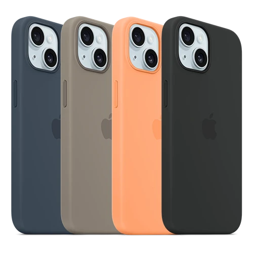 Apple iPhone 15 Silicone Case - Protective Back Cover - Built-in MagSafe Magnets - Soft-touch Silicone with Microfiber Lining