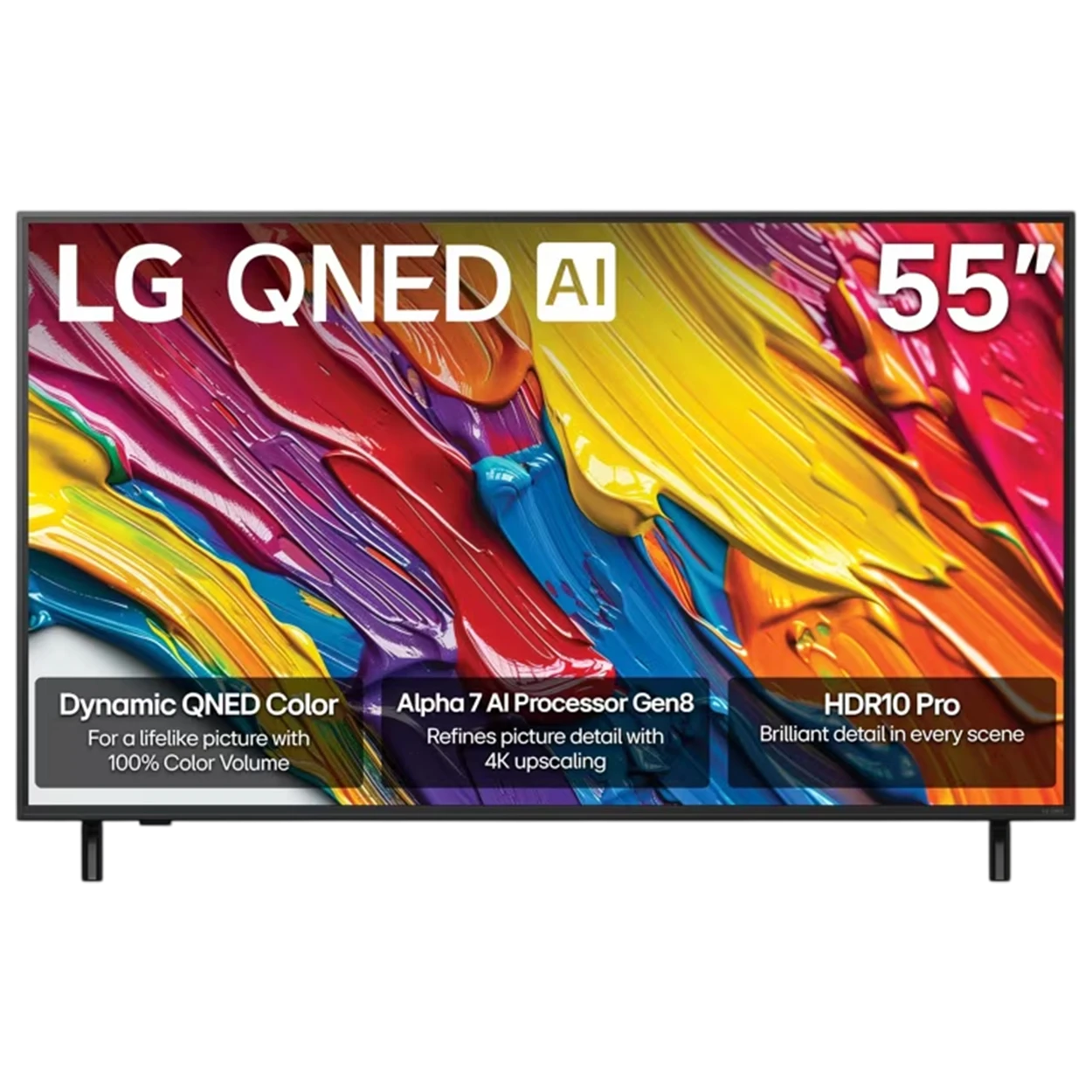 LG QNED82 4K Smart Television 55QNED82A6A - 55 Inch Dynamic QNED Color & 4K Resolution Display - AI Magic Remote - Alpha 7 4K AI Processor Gen8 - Precision Dimming - Smart webOS 25 Platform - Advanced Gaming Feature - Black