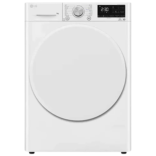 LG ‌Energy Saving Dryer RH90V3AV0N - Dual Inverter Heat Pump Technology - Eco Hybrid System - Auto Cleaning Condenser - Sensor Dry Technology - 9 kg Drying Capacity - Reversible Door - White