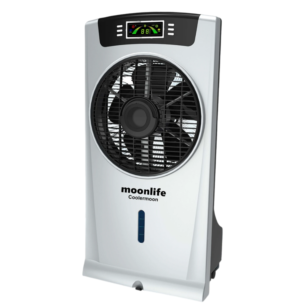 Moonlife MF017 CoolerMoon Misting Fan - 2L Water Tank - Airflow and Mist Technology - Adjustable Speeds - Silver