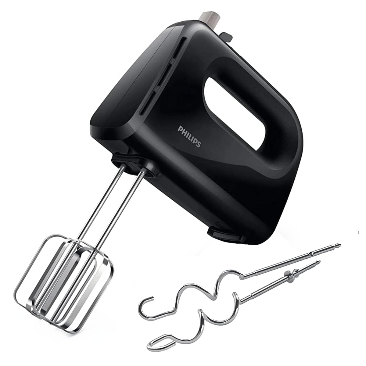 Philips Daily Collection HR3704/11 Mixer 280W - 5 Speeds + Turbo - Strip Beaters & Dough Hooks - Black