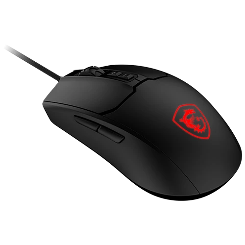 MSI Forge GM100 Gaming Mouse - 6400 DPI - Wired - Symmetrical Design - Black
