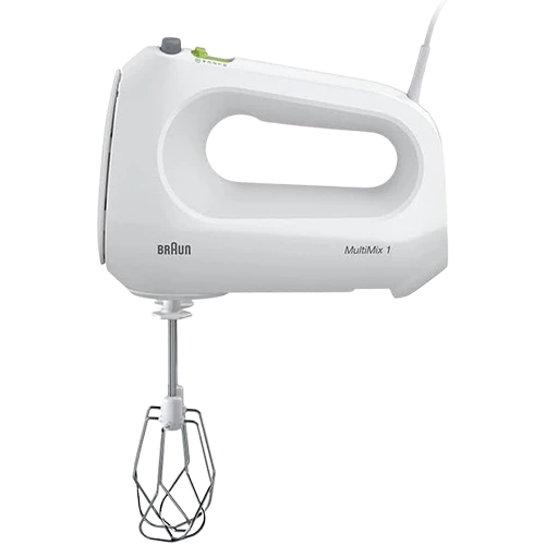 Braun Hand Mixer MultiMix 1 -HM1010WH - 4 Speeds + Turbo - 400W - Extra Lightweight - White
