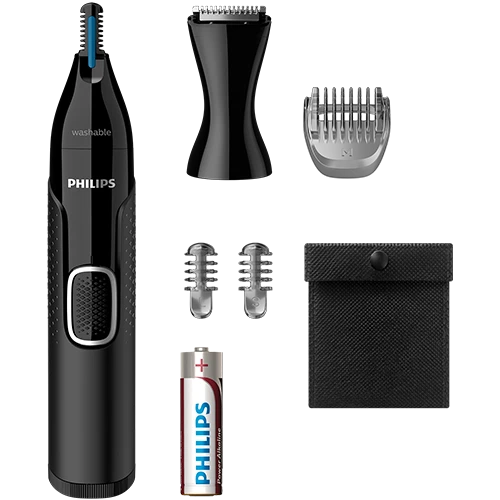Philips Nose Trimmer Series 5000 NT5650/16 - Trims Nasal, Ear, and Eyebrow Hair with PrecisionTrim Technology with 5 Accessories - Black