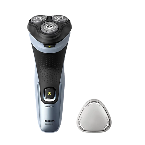 Philips Wet and Dry Electric Shaver 3000X Series X3063/00 - Comfortable Clean Shave Wet & Dry with 27 Self-Sharpening ComfortCut Blades - Celestial Blue