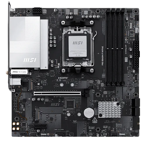 MSI Motherboard Pro B840M/P - Supports AMD Ryzen 9000/ 8000/ 7000 Series Desktop Processors - DDR5 - PCIE and PCIE1 - Wifi 6E - Black