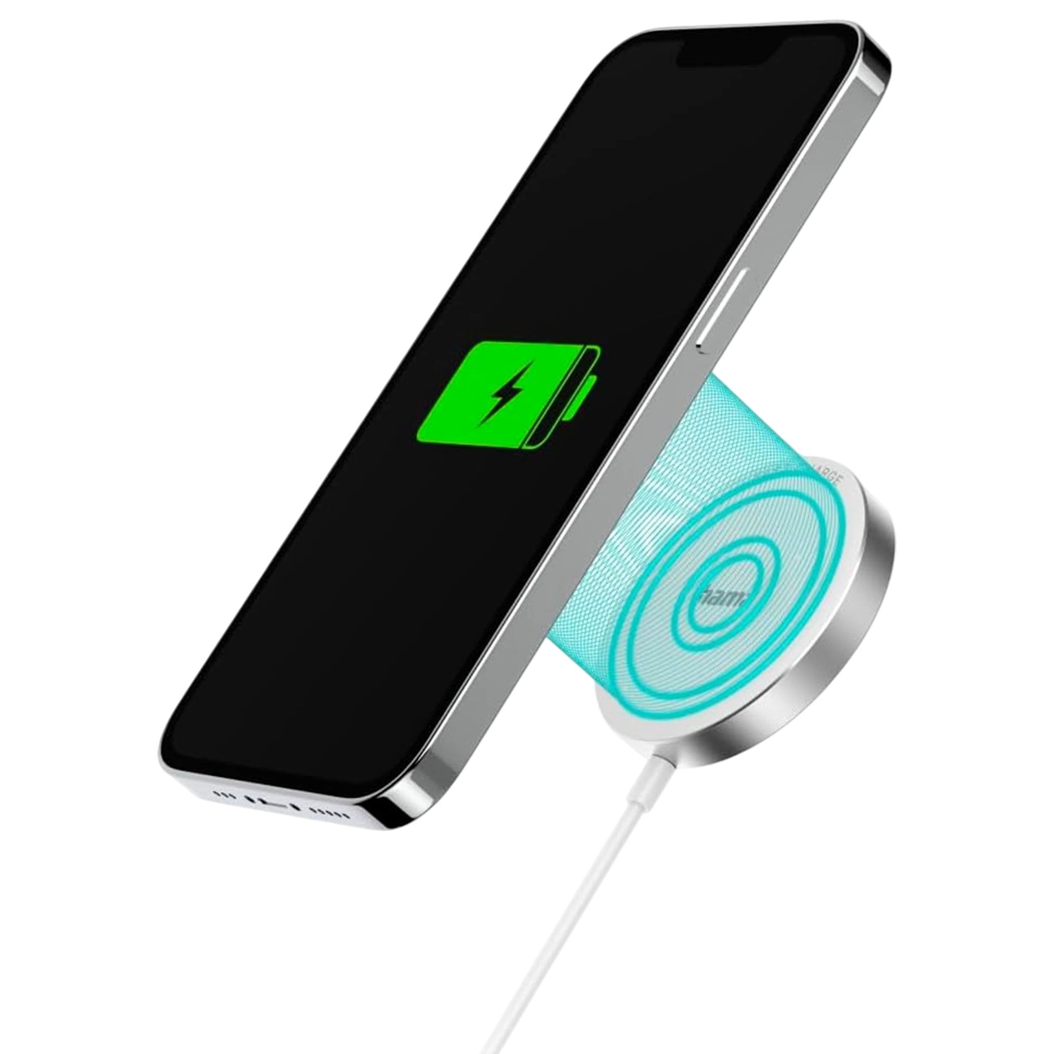 Hama MagCharge FC15 Wireless Charger 187264 - 15W - MagSafe Compatible - LED Indicator Light -White
