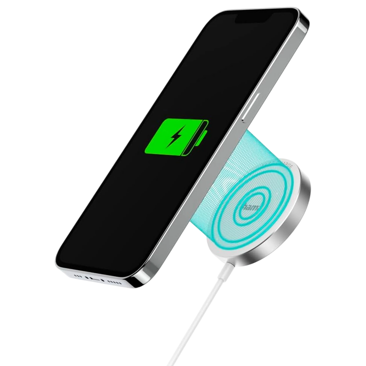 Hama MagCharge FC15 Wireless Charger 187264 - 15W - MagSafe Compatible - LED Indicator Light -White