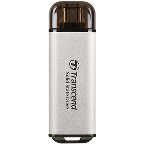 Transcend ESD300s Portable SSD - USB 10Gbps USB 3.2 Gen 2x1 - Up to 1,050 MB/s - Silver