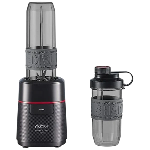 Arzum Shake'n Take Neo Personal Blender AR1147B - 500 W - Two Bpa-Free Bottles -  4 Stainless Steel Blades - Black
