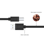 Unitek USB 2.0 to USB-B Cable - High-Speed Data Transfer - Versatile Compatibility - Black
