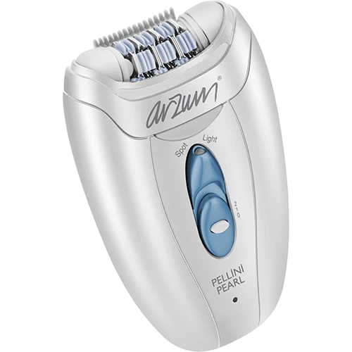 Arzum Pellini Pearl Rechargeable Epilator AR5006 - 36 Tweezer Disk System - 2 Speed Settings - Silver Ion Anti-Bacterial Technology - Integrated Light & Massage Tips - White