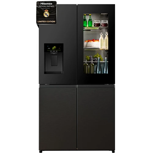 Hisense Cross Door Refrigerator RQ9P780TTB1 - 27.5 ft - PureView Glass Door - Intelligent Hub Touchscreen - My Fresh Choice Zone - Glass / Dark Grey