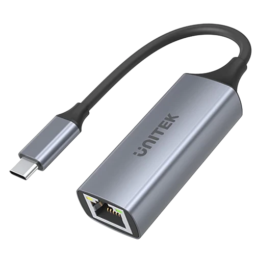Unitek USB-C to Gigabit Ethernet Adapter U1312A - 5Gbps Data Transfer Speed - Wide Compatibility - Plug and Play - Silver