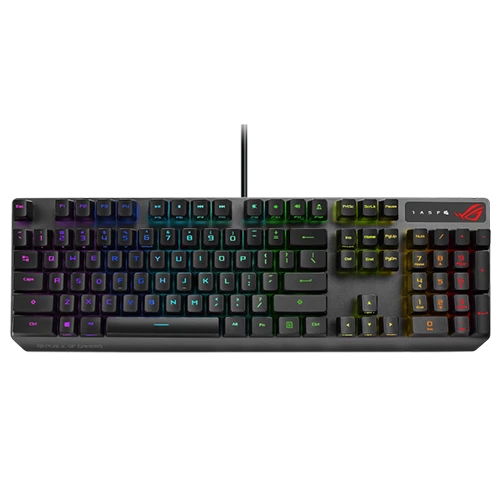 Asus ROG Strix Scope RX Gaming Arabic Keyboard PN-90MP0240-BKCA00 - Full Size - ROG RX Optical Mechanical - Wired - IP57 Water Resistance - Black