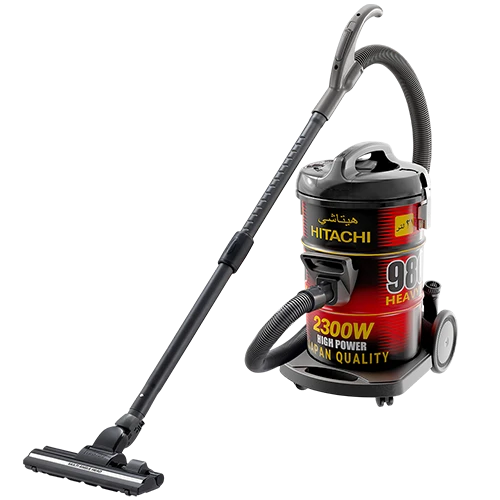 Hitachi CV-980TJBKRGCM Drum Vacuum Cleaner - 2300W - High-Efficiency Suction - 21L Large Capacity - Multi-Angle Head Technology - Blower Function - Black / Red