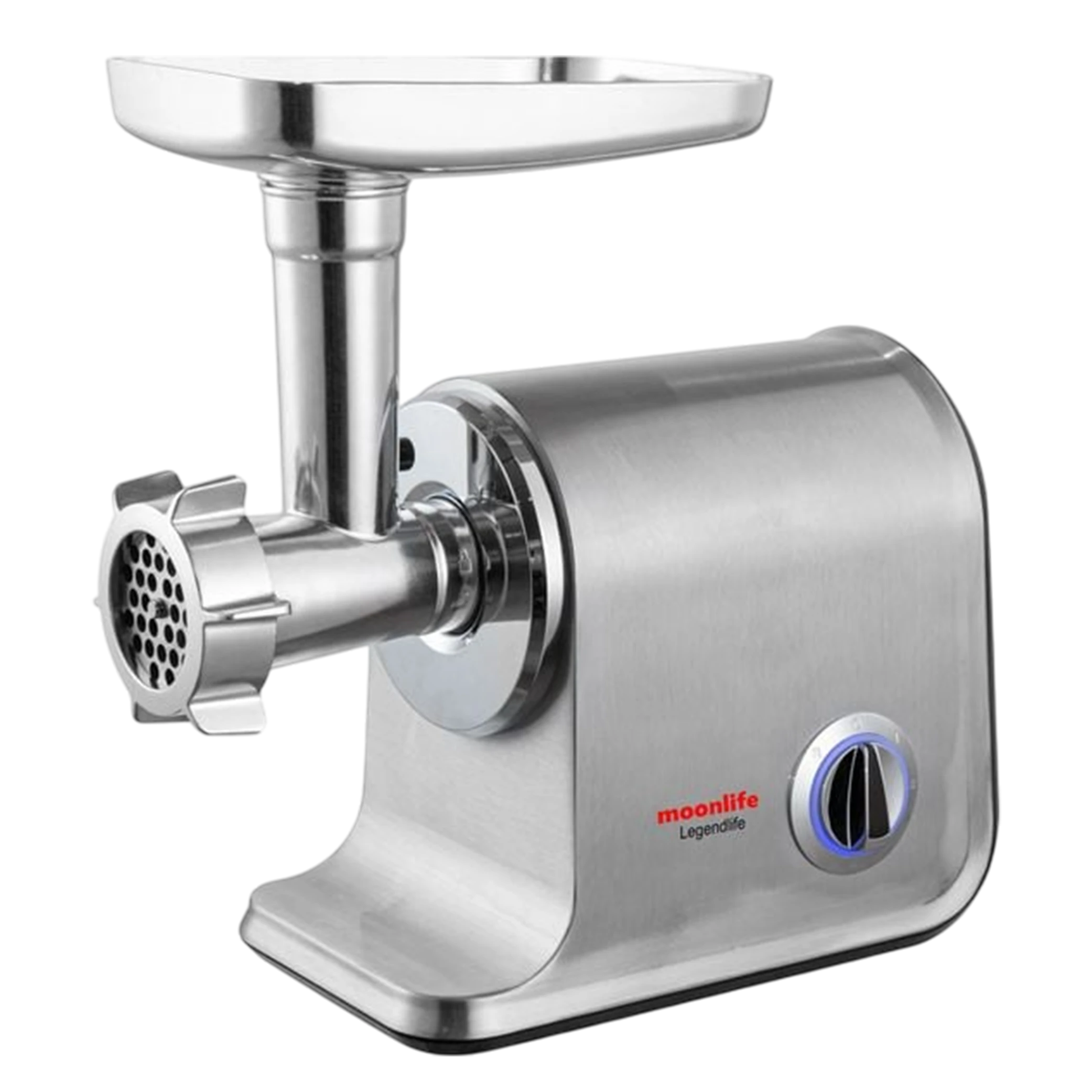 Moonlife Legendlife Meat Grinder MF326 - 3000W - Plastic & Metal - Super Silent DC Motor - 3 Attachments - Silver