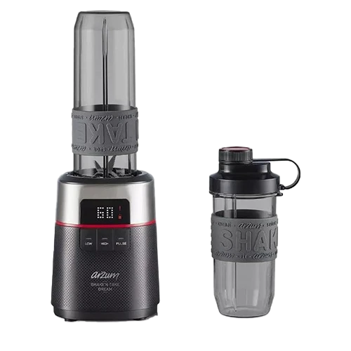 Arzum Personal Blender AR1148B - Powerful 500W Motor - Two BPA-Free Bottles 0.57 L & 0.4 L - 2 Speeds - Black