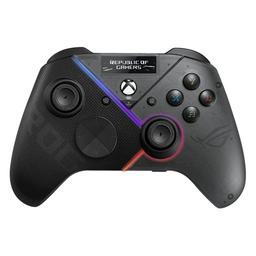 Asus ROG Raikiri Pro PC Xbox Gaming Controller PN-90GC00W0-BGP000 - OLED Display & ESS DAC - Tri-Mode Connectivity - Customizable Rear Buttons - Black