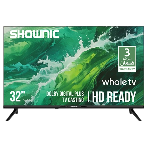Shownic Smart Television TS-32ARHWD - 32 Inch Size - Whale TV 3 OS - Enhanced by Dolby Digital Plus - Versatile Connectivity - Advanced Utility - Black