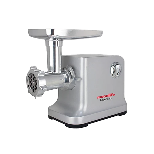 Moonlife Legendary Meat Grinder MF305 - 1800W - Aluminum Body - 5-Speed Settings - 4 Attachments - Silver
