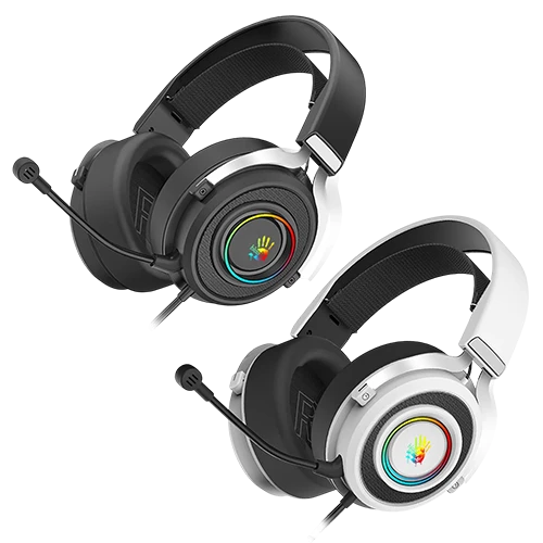 Bloody G535 Virtual 7.1 Surround Sound Gaming Headset - 50mm HD Driver - RGB Lighting - 7.1 Virtual Sound - Immersive Directional Audio - Detachable Noise-Cancelling Mic