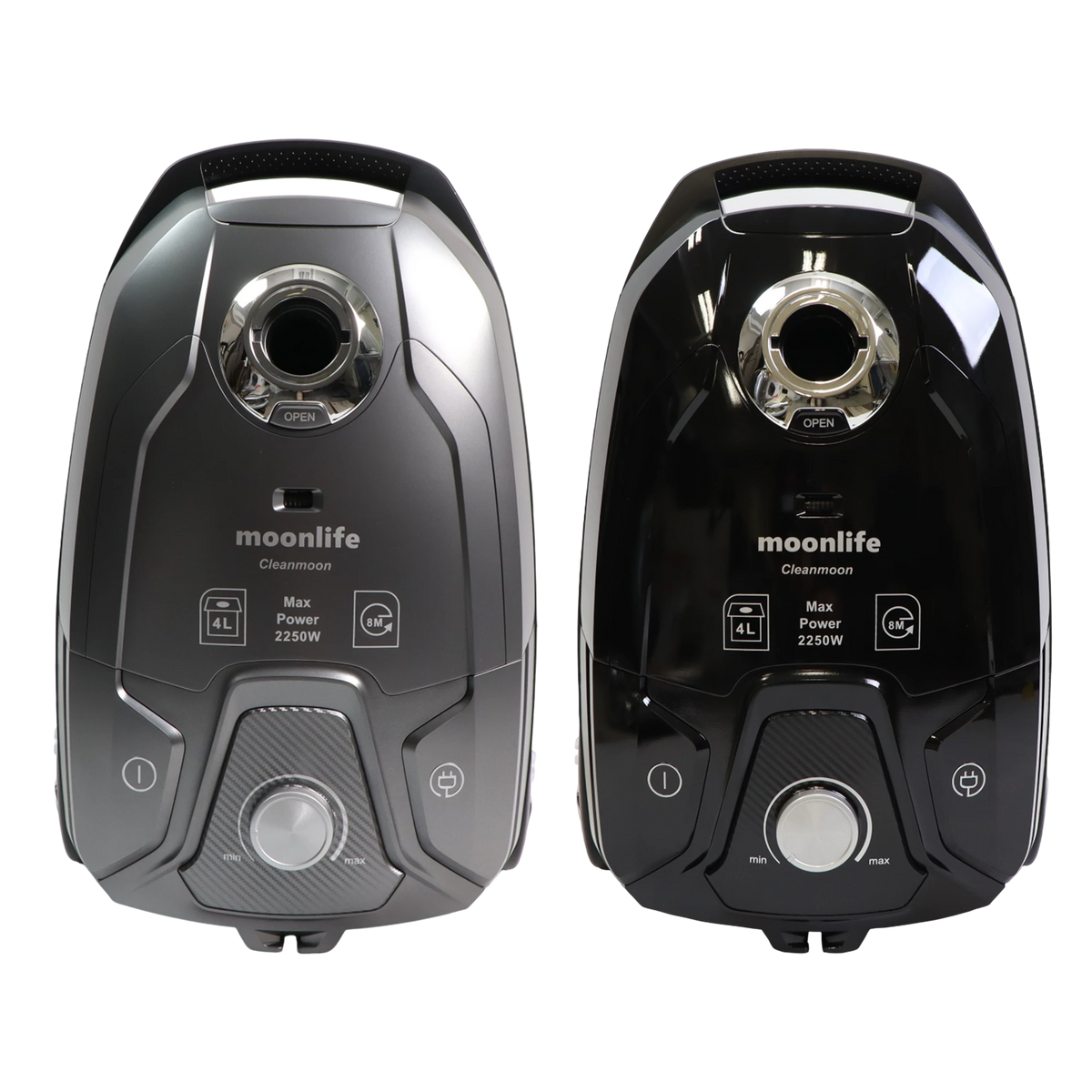 Moonlife Cleanmoon Drum Vacuum Cleaner - 2250W - High Suction - 4L Dust Reservoir - Reusable Bag System - Hepa 10 Filtration