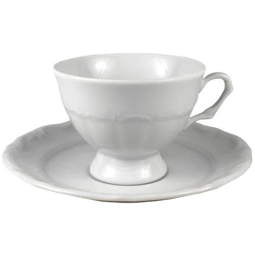 Polskie Fabryki Porcelany Maria Teresa Mocca - Set of 6 Cups 6/12 and 0002 Backstamp - White