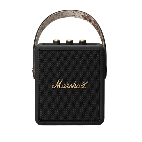 Marshall Stockwell II Portable Bluetooth speaker 1005544 - 20+ Hours Battery Life - IPX4 Water-Resistant - Three Class D Amplifiers - Black/Brass