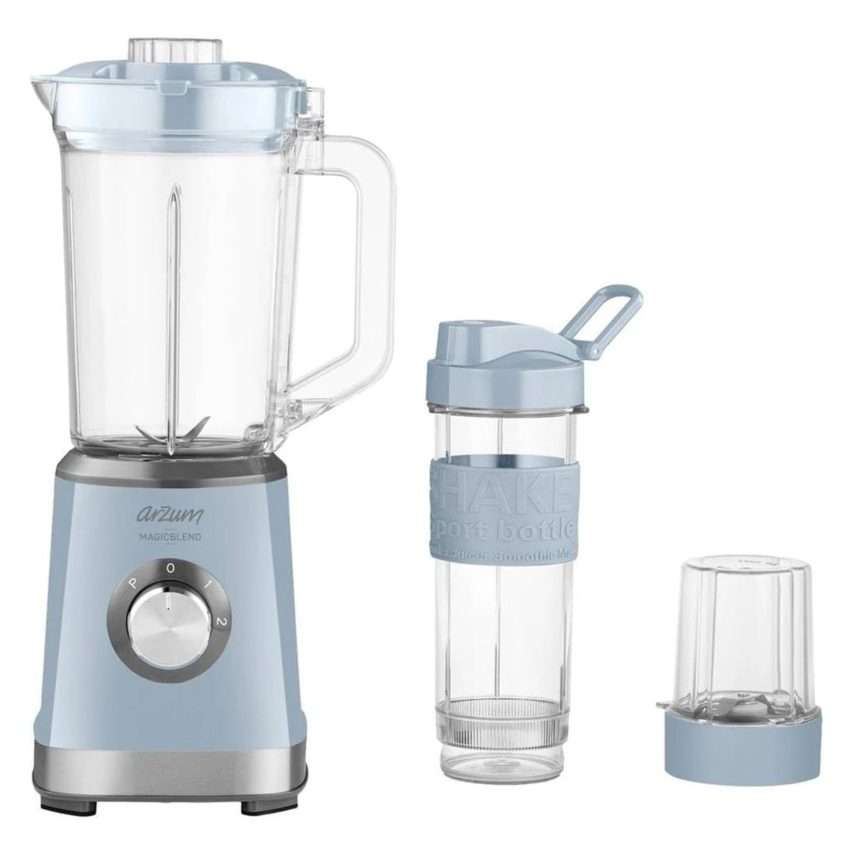 Arzum Magicblend Jug Blender - 500W - 1.2 L -Durable Stainless Steel - Two speeds plus pulse mode - 1200ml Jar & 570ml Bottle