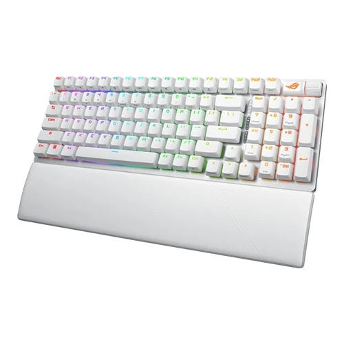 Asus ROG Strix Scope II 96 Wireless Mechanical Gaming Arabic Layout Keyboard - 96% - ROG NX Snow/Storm - Tri-mode Connectivity - Hot-swappable Switches