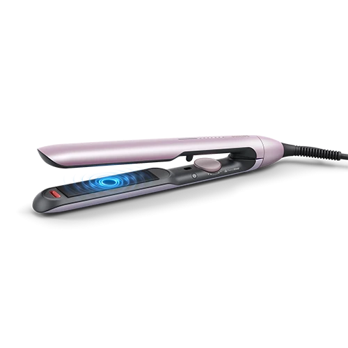 Philips 5000 Series Straightener BHS530/03 - Argan Oil-Infused Ceramic Plates - Floating Plates - Auto Shut-off - Swivel Cord - Light Pink Metallic