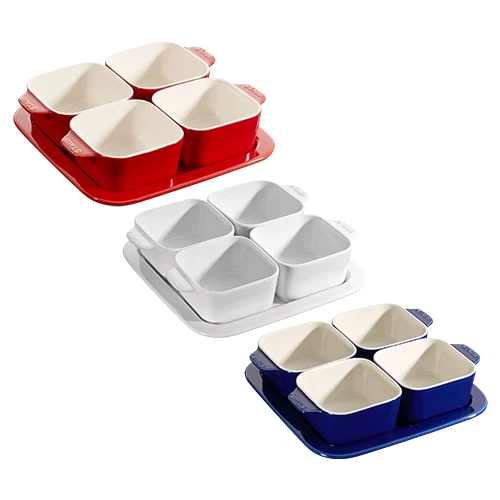 Zwilling Staub Ceramique 5 Pieces Square Ceramic Appetiser Set - Cherry