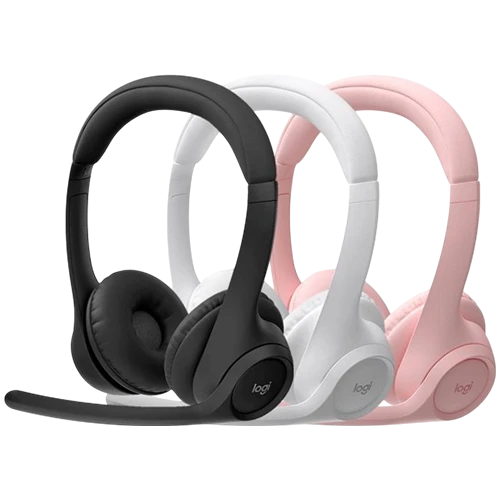Logitech Zone 300 Wireless Headset - Bluetooth 5.3 Multipoint Connectivity - Dual Noise-Canceling Mics - Beamforming Technology - Rose