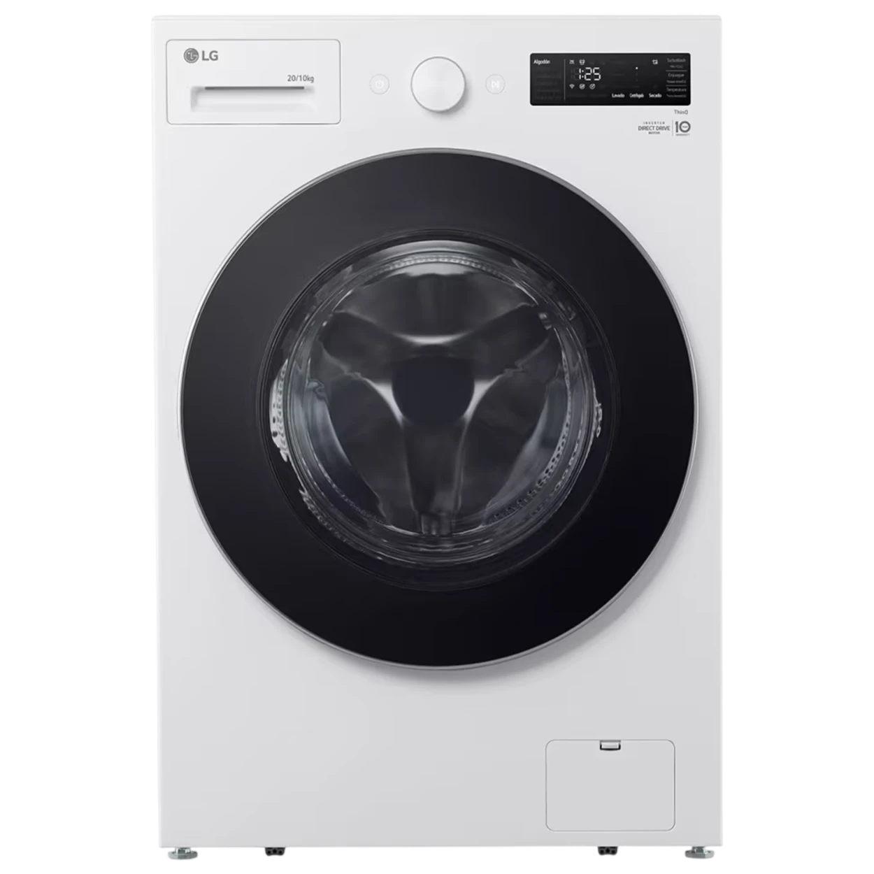 LG Front Load Washing Machine Combo WDN2010WRP - 20/10 Kg Capacity - AI DD Intelligent Fabric Care - LG Steam Technology - Essence White
