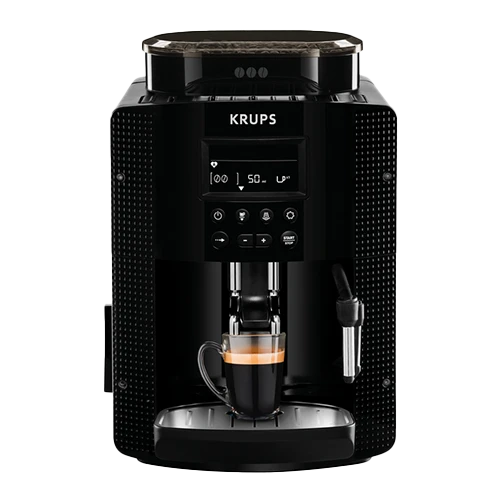 Krups Pisa Super-Automatic Espresso Machine EA81P070 - 15 Bar Pressure - 1.7 Liters - LCD Display - Built-In Grinder - Bean Container - Black