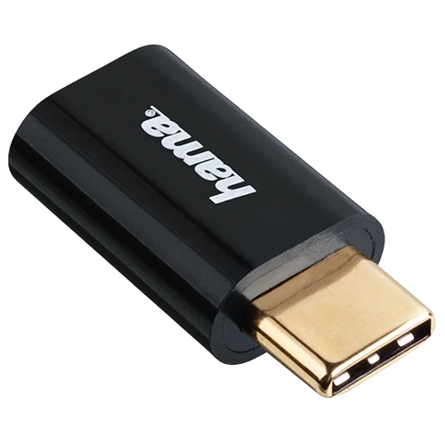 Hama USB-C Adapter 135723 USB 2.0 USB-C Plug -  Micro -USB-B Socket 480 Mbit/s - Gold-Plated Plug -Universal Compatibility - Durable Construction - Black