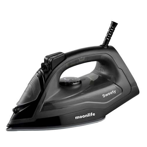 Moonlife Steam Iron MF909 - 2000W Power - Ceramic Soleplate - Adjustable Steam Settings - Self-Cleaning Function - Black