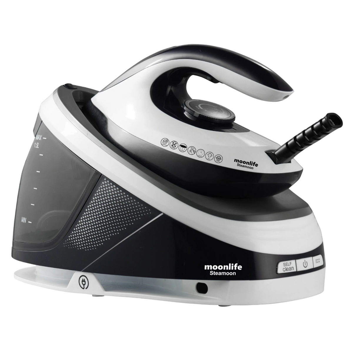 Moonlife Steamoon Steam Generator Iron MF914 - 3100W Power - 8 Bar Pressure - 1.5L Water Tank - Ceramic Soleplate - Black/White