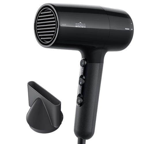 Braun Hair Dryer HD2.0-BRHD200SDE- Powerful 2000W Motor - 3 Temperature and 2 Speed Settings - Removable Rear Filter - Concentrator Nozzle - Black