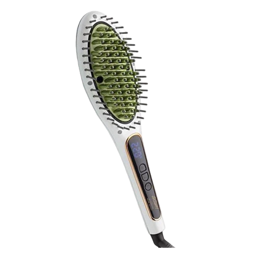 Arzum AR5054 Superstar Straightening Brush - Ceramic Coated with Avocado Oil & Vitamin E - Ionic Fan Technology - Adjustable Heat - White