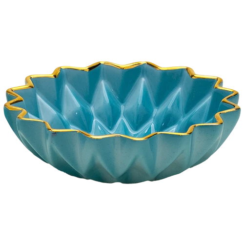 Gural Model DKR13KS01244 13 Cm Hand-Decorated Bowl - Turquoise