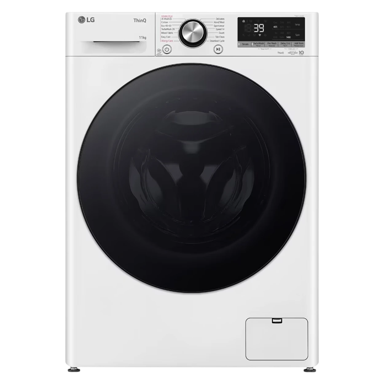 LG 2 in 1 Washer-Dryer WDR1307BWP - 13/7 Kg Capacity - 1400 rpm Spin Speed - AI DD Intelligent Care - LG Steam Technology - Direct Drive Motor Low Ampere Cycle - Smart Features & i-DOS - White